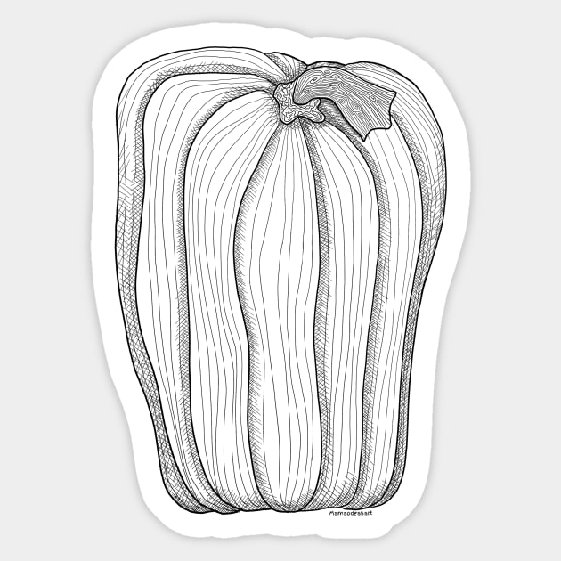 Inktober Pumpkin Sticker by MamaODea